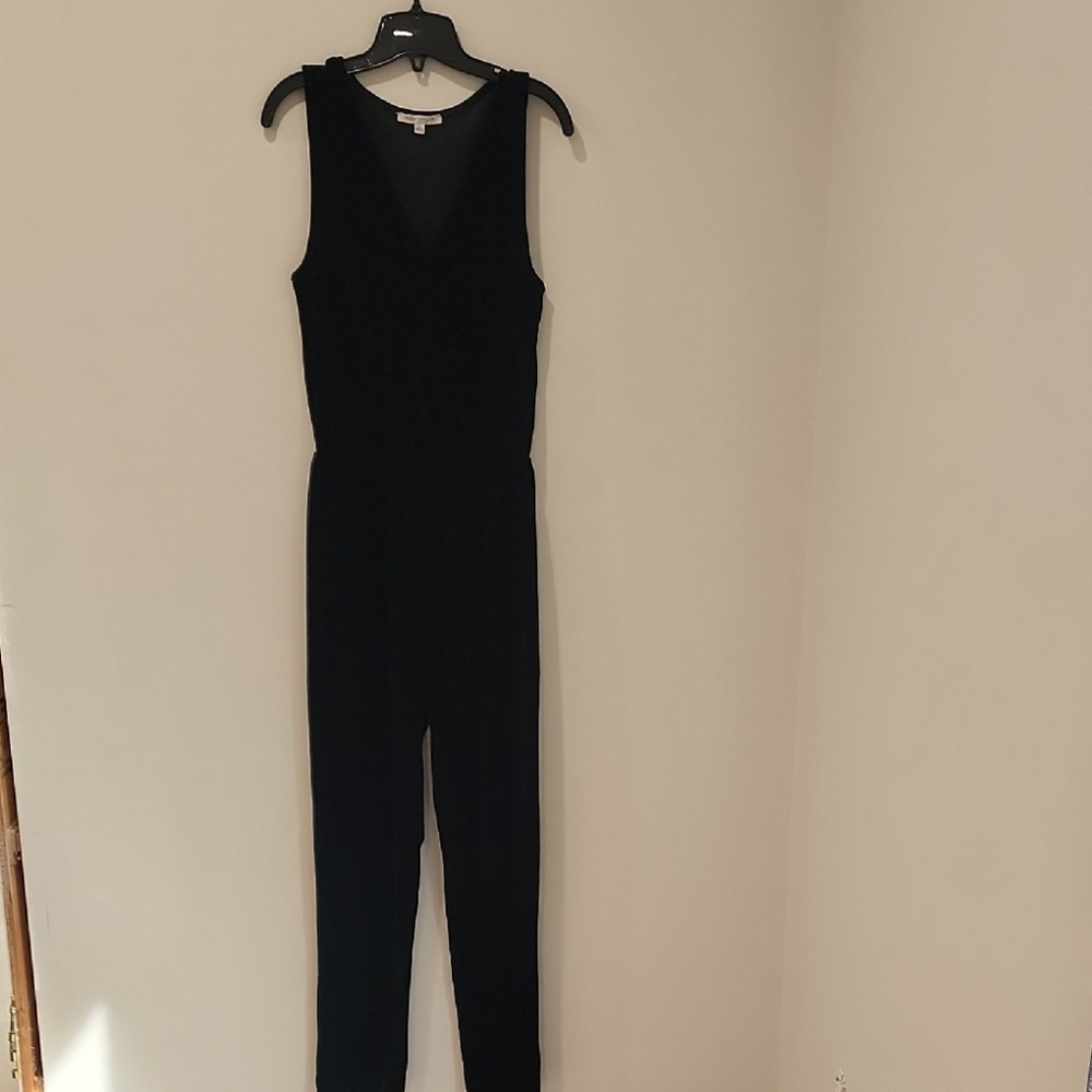 Green Envelope LUXE Velvet Classic Black Jumpsuit, Size L